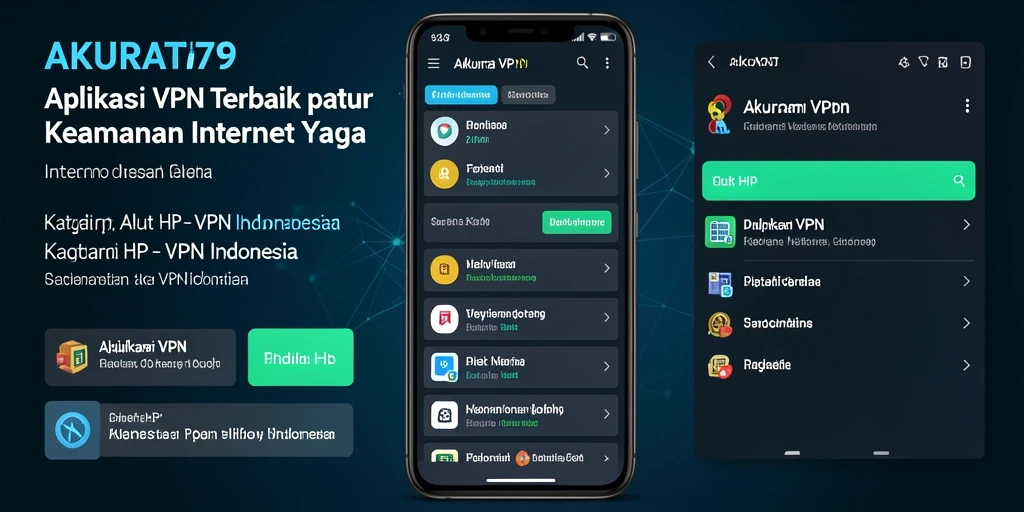 Tampilan antarmuka AKURAT79 dengan fitur VPN yang ramah pengguna.