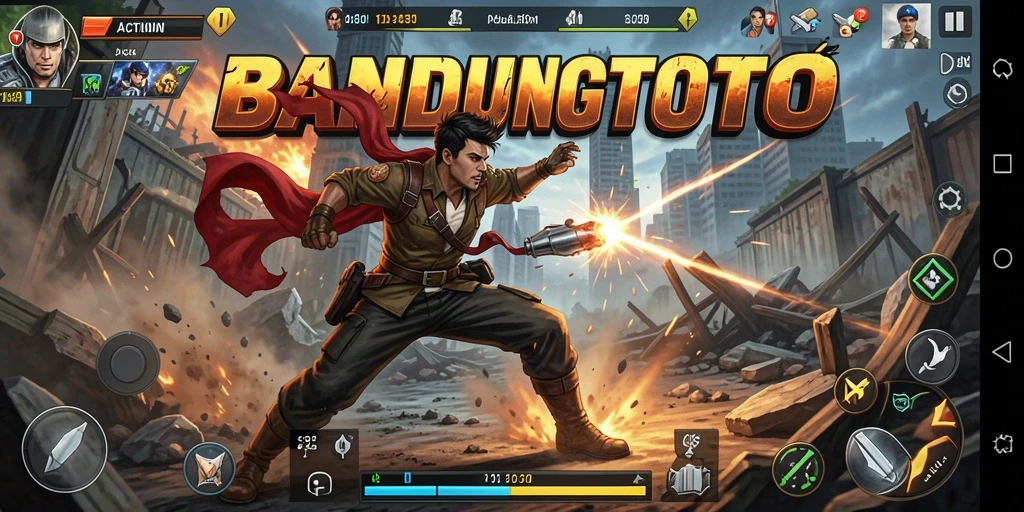 Tampilan antarmuka game Action BANDUNGTOTO yang menarik.