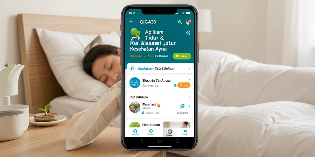 Tampilan antarmuka GIGA33 yang menenangkan untuk tidur dan relaksasi.