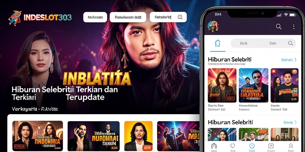 Tampilan antarmuka aplikasi dengan berita selebriti terkini.