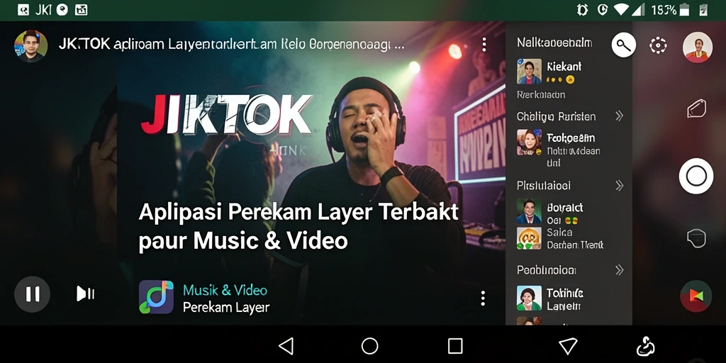 Antarmuka JKTOK yang sederhana dan fungsional untuk perekaman layar.