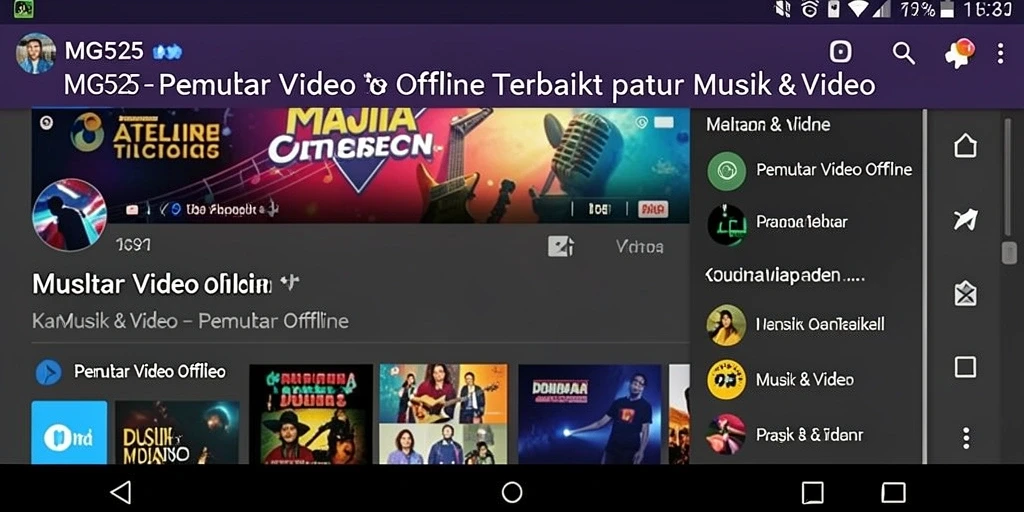 Antarmuka MG525 yang sederhana dan fungsional untuk pemutaran video.
