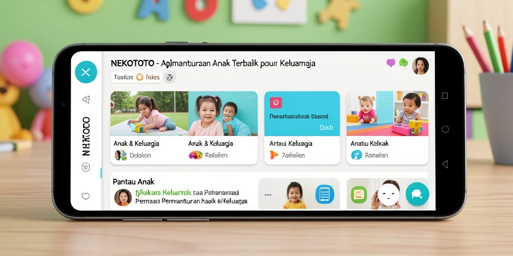 Tampilan antarmuka pengguna NEKOTOTO yang ramah anak.