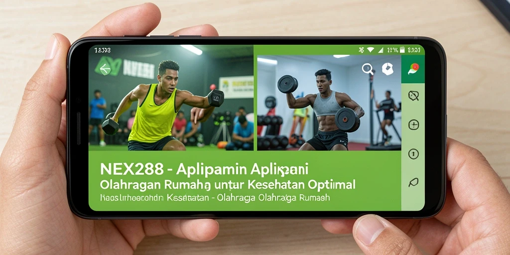 Screenshot tampilan antarmuka NEX288 dengan fitur olahraga rumah.