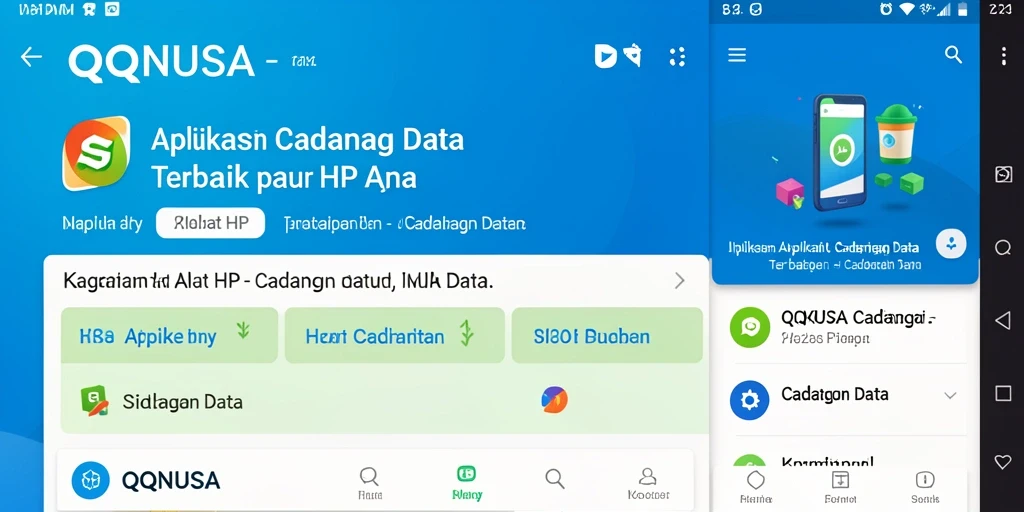 Antarmuka pengguna QQNUSA yang sederhana dan efektif untuk cadangan data.