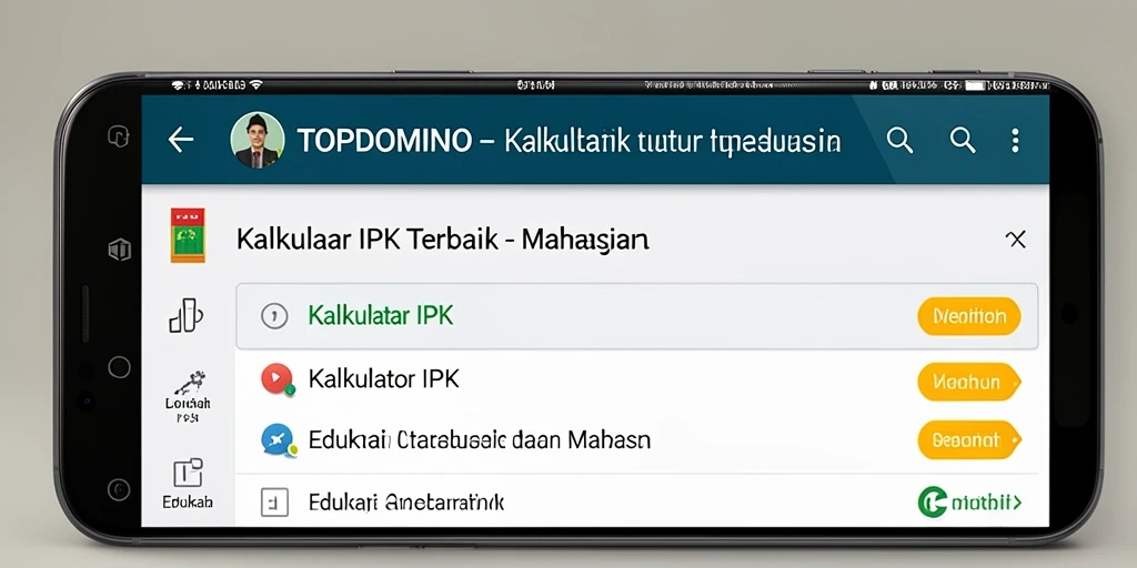 Antarmuka pengguna TOPDOMINO yang sederhana dan informatif.