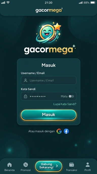 Panduan Masuk Akun Gacormega untuk Pengguna Android